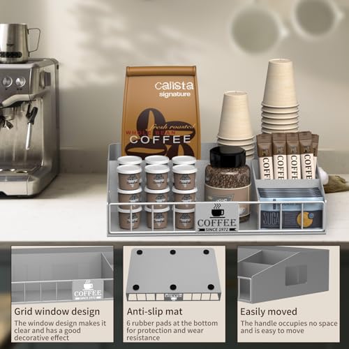 Coffee Station Organizer with 4 Compartments