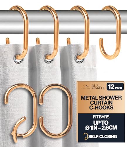 12 Metal Shower Curtain Hooks (12 Count)