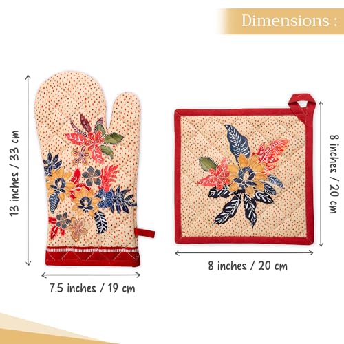 100% Cotton Oven Mitt & Pot Holder Set (2 Count)