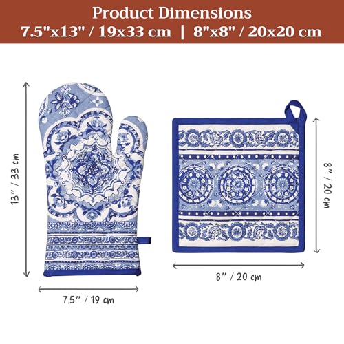 100% Cotton Oven Mitt & Pot Holder Set (2 Count)