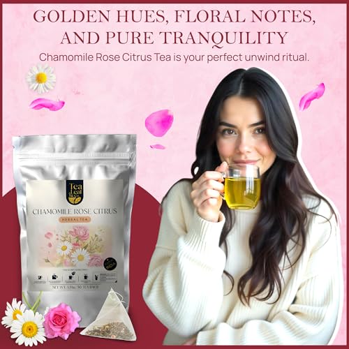 Tealeaf & Co. Chamomile Rose Citrus Herbal Tea Bags (7.055 Ounce)