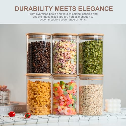 50oz Glass Food Storage Jars Set of 6 (6 Count)