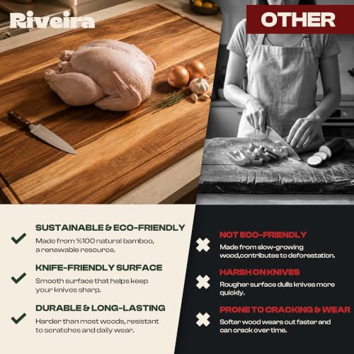 Extra Large Acacia Wood Cutting Board for Kitchen