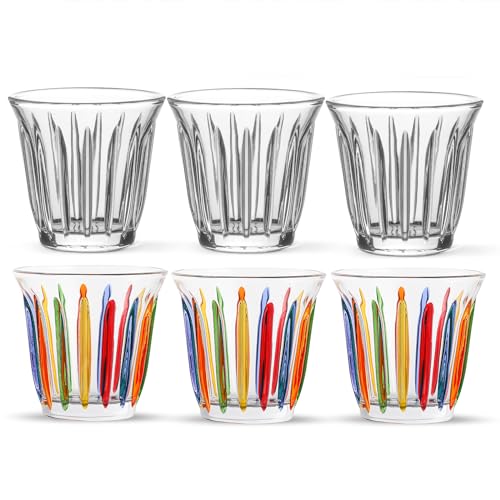 Espresso Coffee Glasses Set of 6 Drinking Glasses 8.1OZ Latte Glasses for Beverage (6 Count)