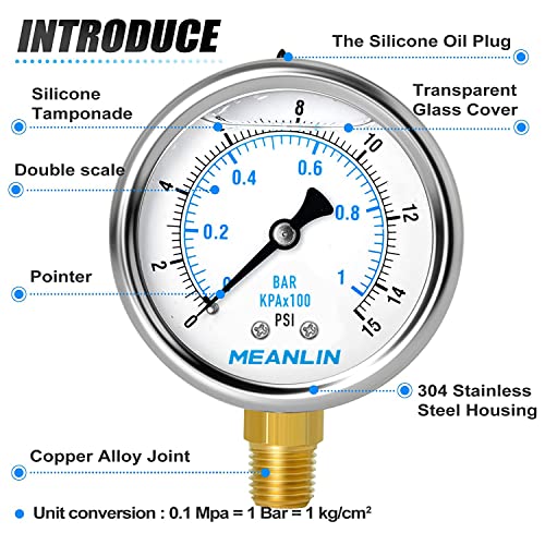 0~15Psi Stainless Steel 1