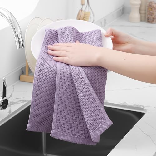 100% Cotton Waffle Weave Kitchen Dish Towels 4 (4 Count)