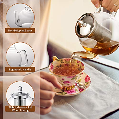 1000ml Glass Teapot with Removable Infuser