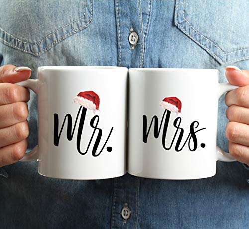 Christmas Winter Holiday 11oz. Coffee Mug Couples Mr. Mrs (2 Count)