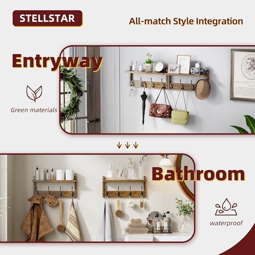 Coat Rack with Shelf Wall Mount (2 Count)
