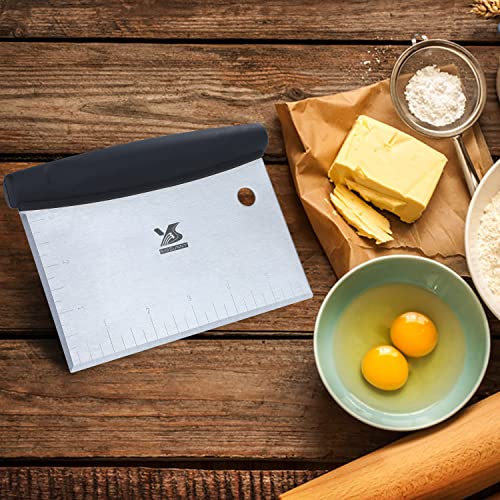 Dough Scraper Baking Pastry Cutter Good Grip Pastry Scraper Chopper Stainless Steel Dough Cutter