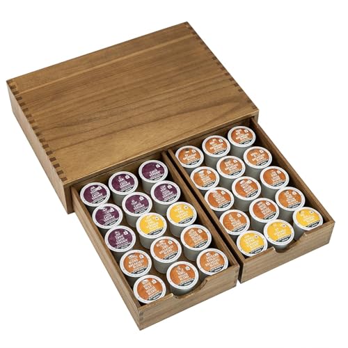 Wooden K Cup Organizer Coffee Pod Storage Box
