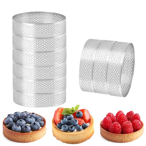 9 Pack 3.15 Inch Perforated Tart Rings (9 Count)