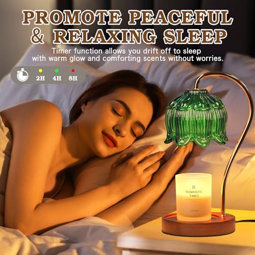 Green Candle Warmer Lamp with Timer