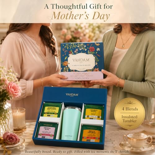 Assorted Tea Gift Set for Mom with Cruise Tumbler (60 Count)