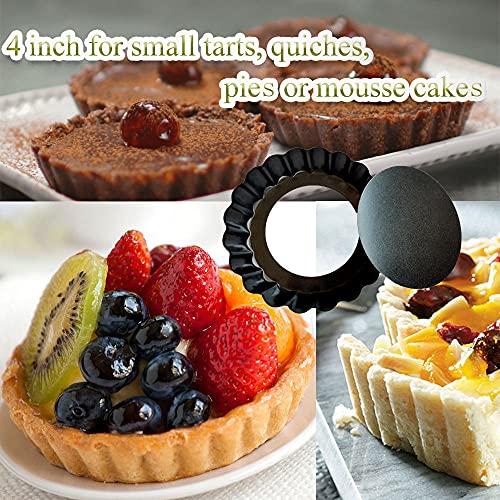 Mini Tart Pans 4 Inch with Removable Bottom Quiche Pans 16PACKS