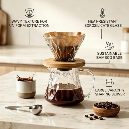 Glass Pour Over Coffee Maker Set