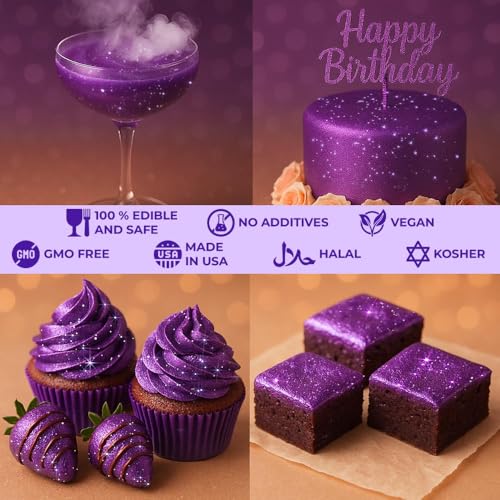 Purple Edible Glitter for Drinks 20g