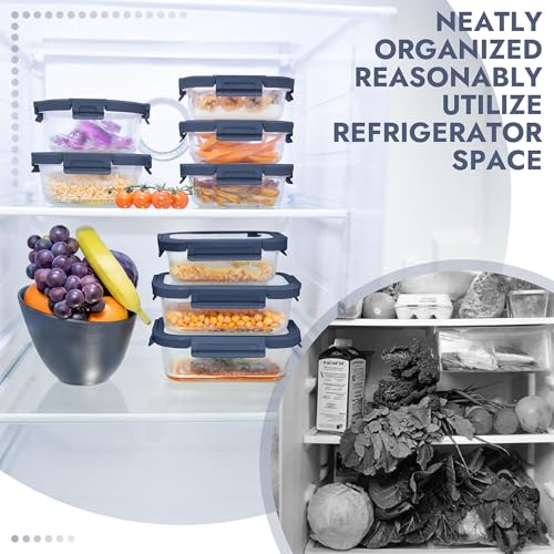 10 Pack Glass Food Storage Containers with Tempered Glass Lids (10 Count)