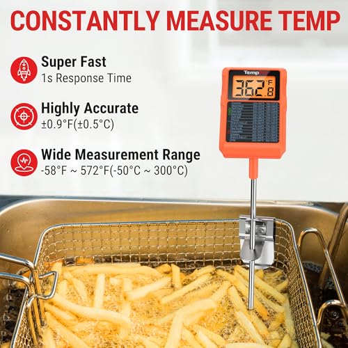 TempDip 1 Sec Digital Candy Thermometer with Pot Clip & 10" Probe