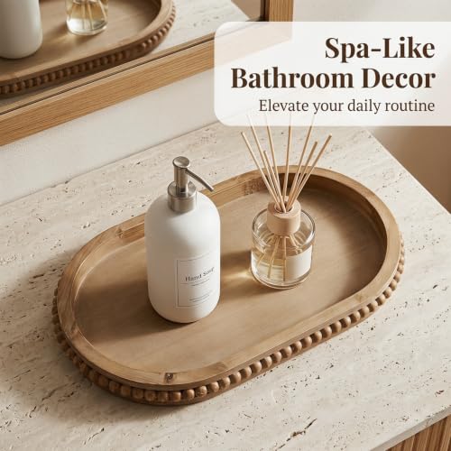 Brown Oval Wood Decorative Tray