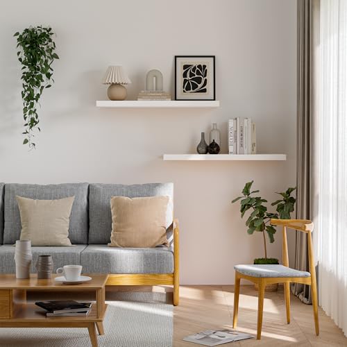 Wooden Floating Shelves for Wall 36” x 8”x 1.4” (2 Count)