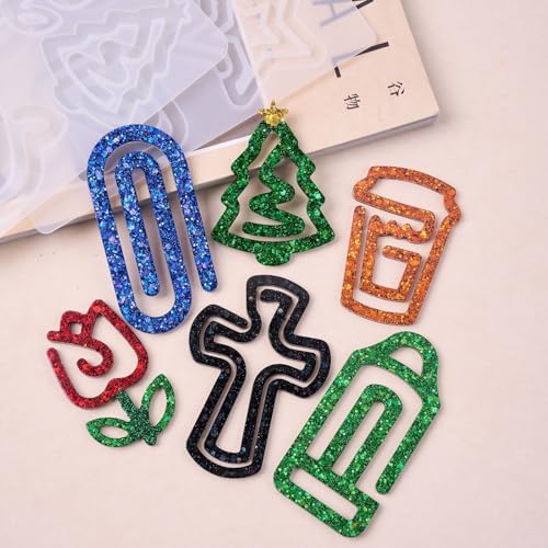 Christmas Book Mark Resin Molds Silicone Bookmark Mold Xmas for Epoxy 5