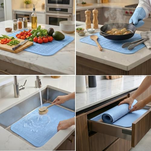 Silicone Dish Drying Mat for Multiple Usage
