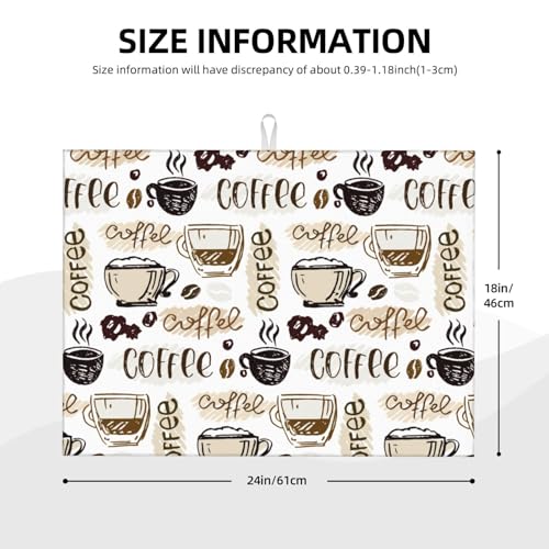 Coffee Dish Drying Mat 18 x 24 Inch
