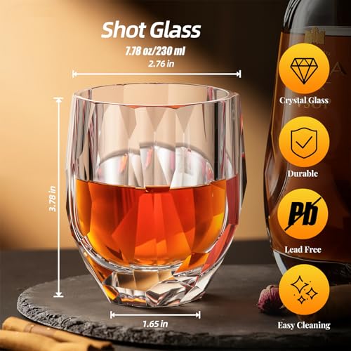 Crystal Whiskey Glasses Set of 2 Handcrafted Old Fashioned Glasses (2 Count)