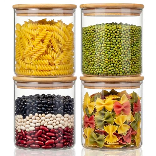 21 oz Glass Jars with Bamboo Lids (4 Count)