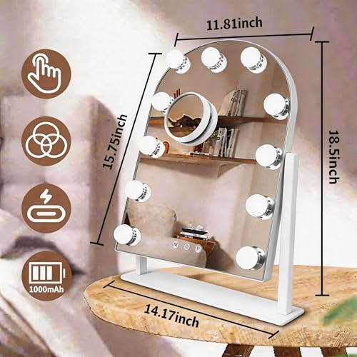 Arched Makeup Vanity Mirror with Lights (9 Count)