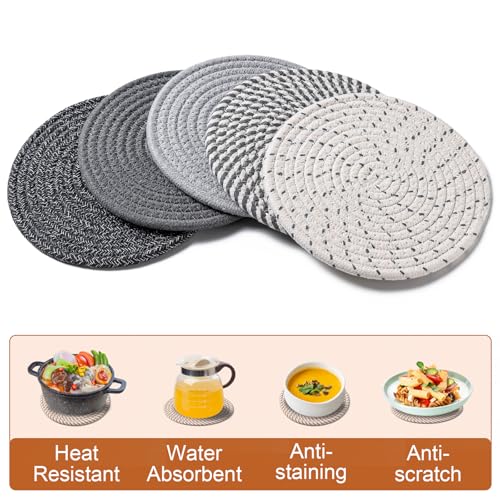7 Inch Trivets for Hot Dishes (5 Count)
