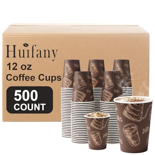 12 oz 500 Pack Disposable Coffee Cups (500 Count)