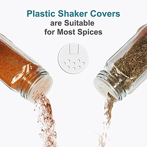48 Pack 4oz Glass Spice Jars with Metal Caps and Shaker Lid