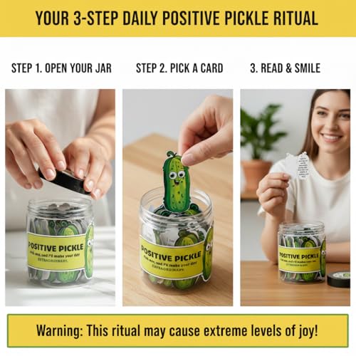 60 Positive Pickle Cards Jar