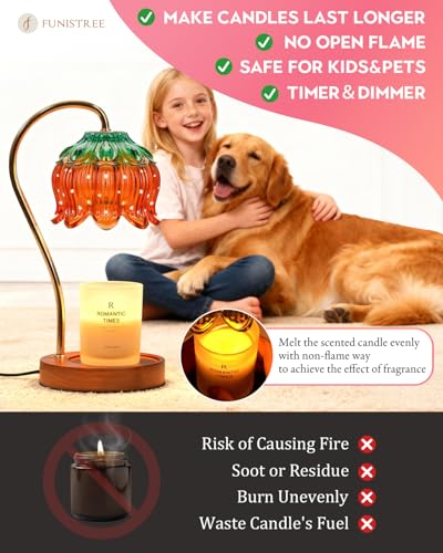Flower Candle Warmer Lamp with Timer