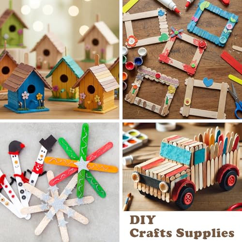 300 Pcs 4.5" Length Popsicle Wooden Sticks (300 Count)