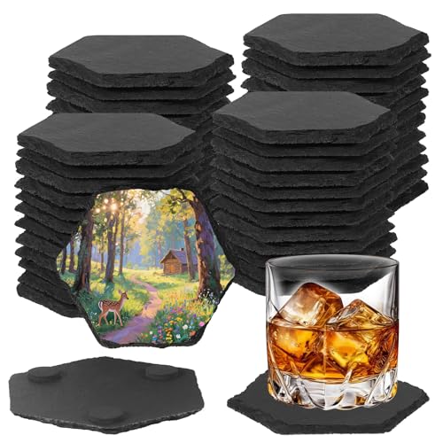 48PCS Slate Coasters for Laser Engraving (48 Count)
