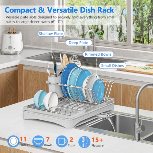 304 Stainless Steel Dish Drying Rack for Kitchen Counter