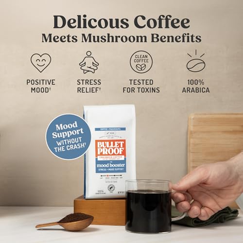 Mood Booster Medium Roast Mushroom Ground Coffee (10 Ounce)