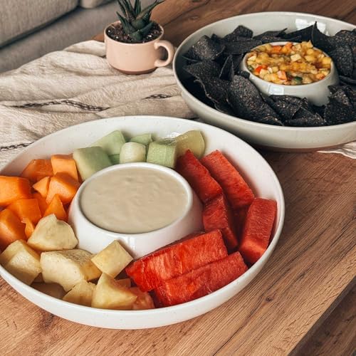 Ceramic Chips and Dip Serving Tray