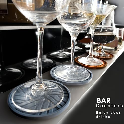 Silicone Coasters Set of 6 with Modern Patterns (6 Count)