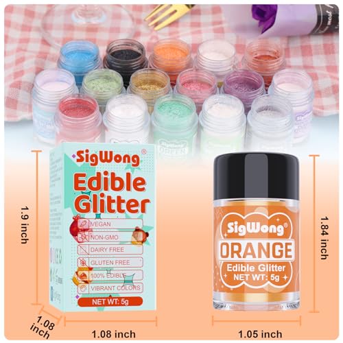 Orange Edible Glitter