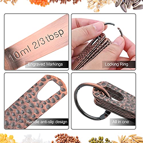 Copper Measuring Cups and Spoons Set 13 (13 Count)