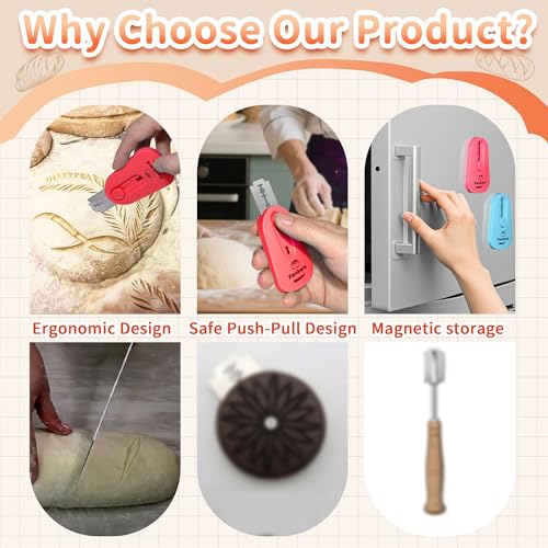 2PCS Upgraded Magnetic Sourdough Scoring Tool & Versatile Bread Scoring Tool (2 Count)