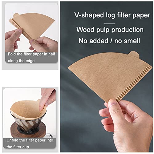 Pour Over Coffee Maker Set Coffee Kettle Scale Server Dripping Cup Bean Grinder Filter Paper Ceramic Cup All in 1 Great for Traveling Camping Excellent Coffee Gift