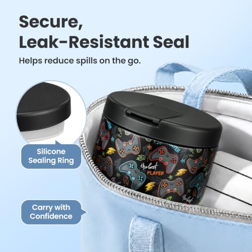 12oz Insulated Vacuum Food Jar with Buckle Lid Wide Mouth Soup Thermo for Hot Food Kids Leakproof Stainless Steel Lunch Container