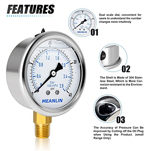 0~40Psi Stainless Steel 1