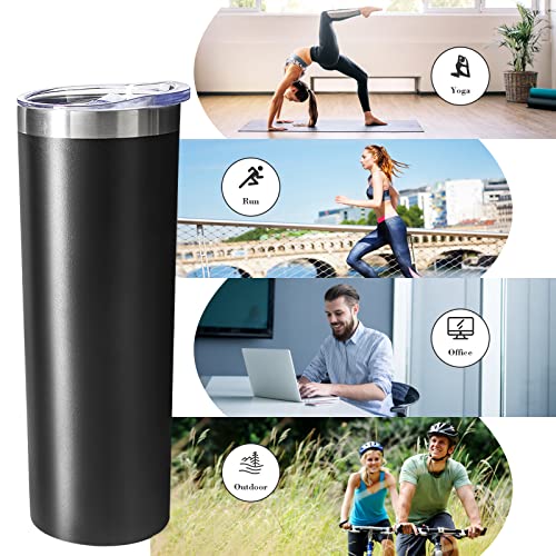 20 oz Skinny Tumblers with Lid and Straw (8 Count)