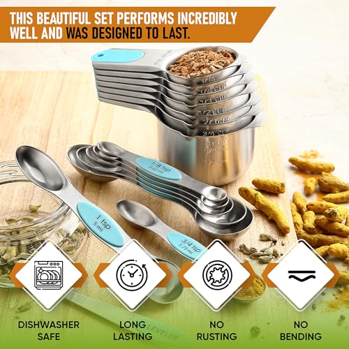 15 Magnetic Measuring Cups & Spoons Set w